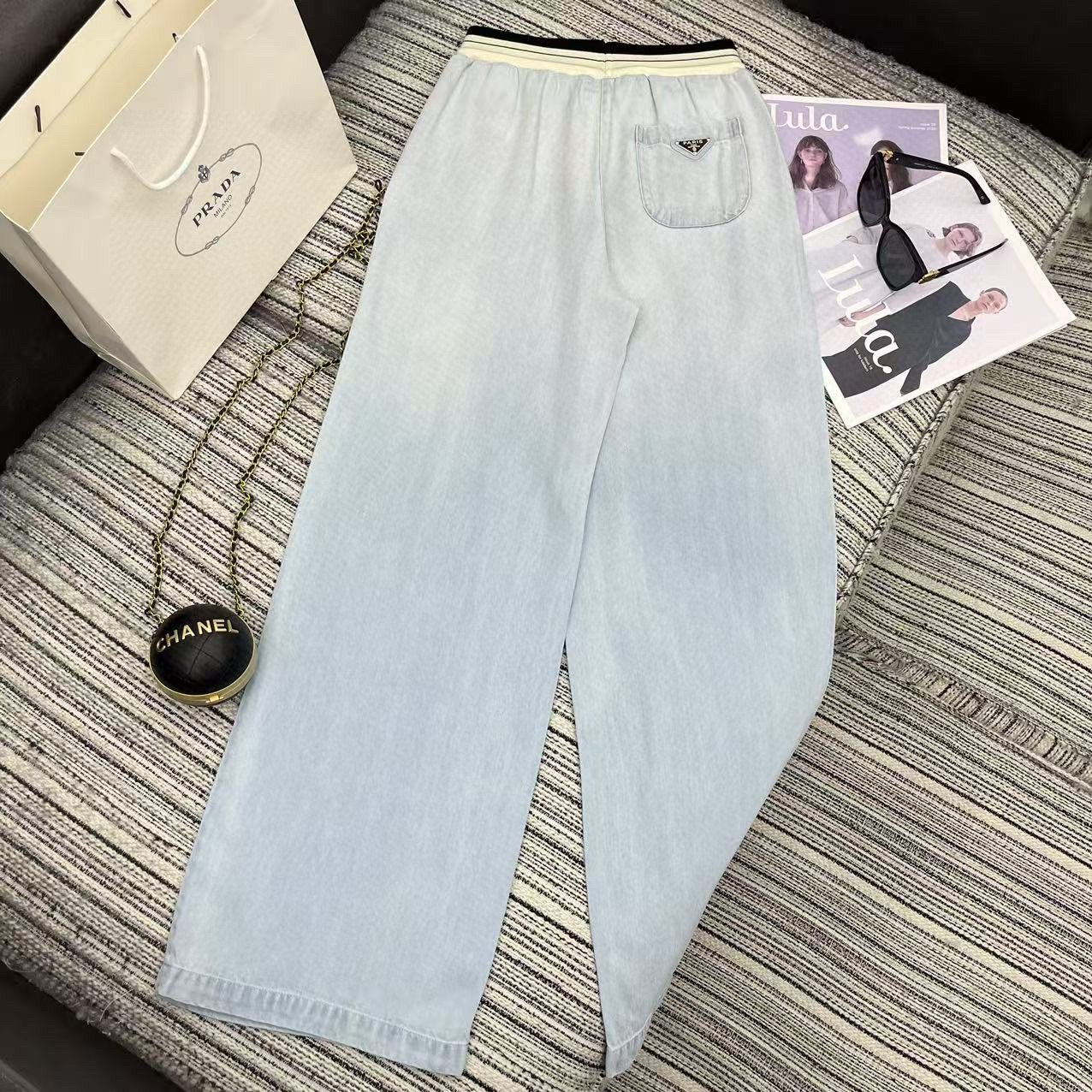 P style Drawstring Tencel Jeans