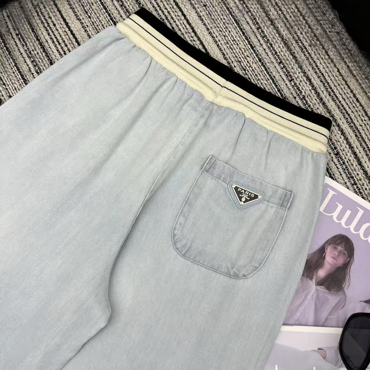 P style Drawstring Tencel Jeans