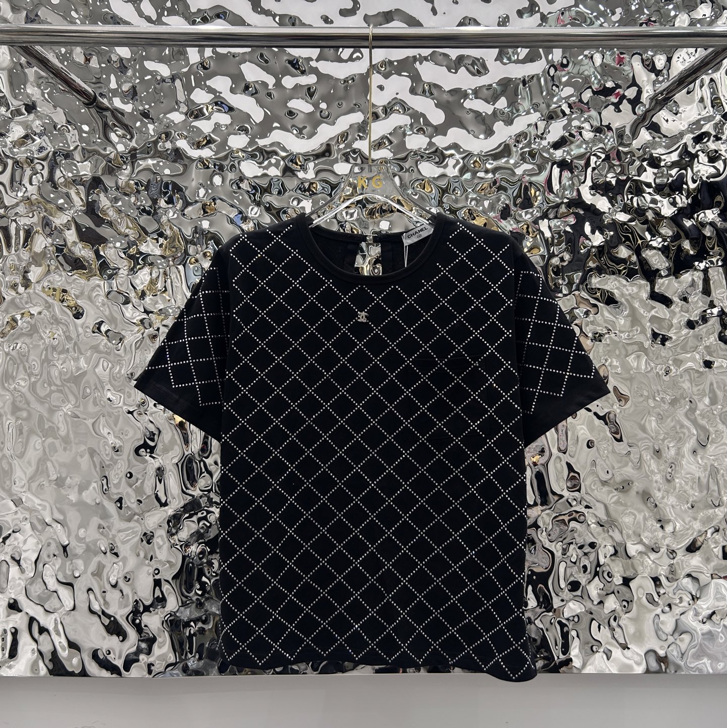 C style Rhinestone design T-shirt