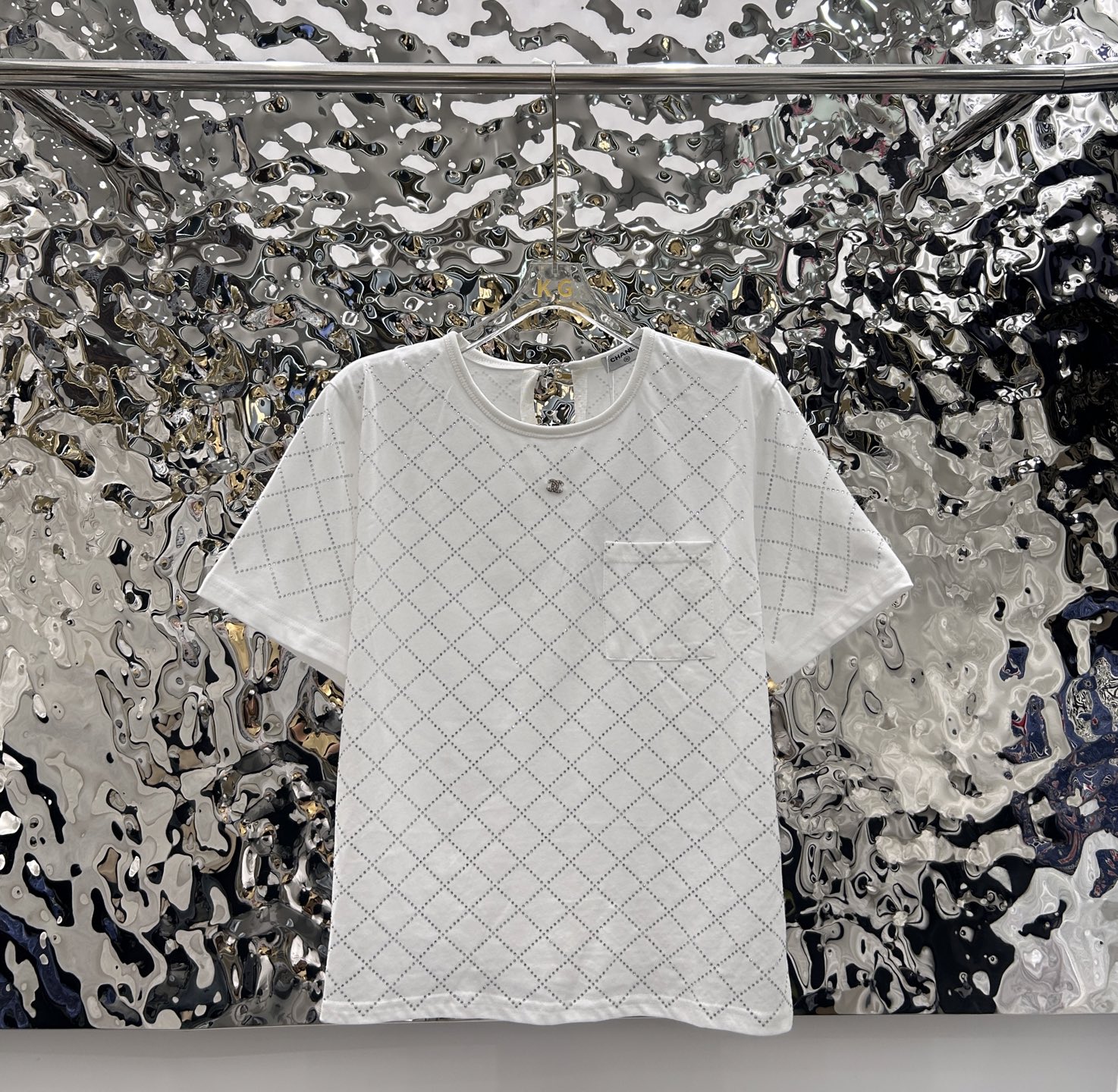 C style Rhinestone design T-shirt