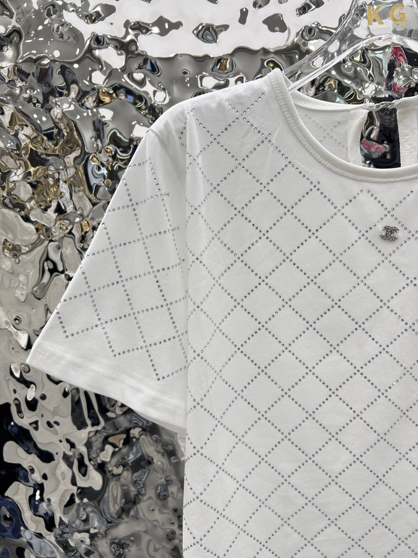 C style Rhinestone design T-shirt