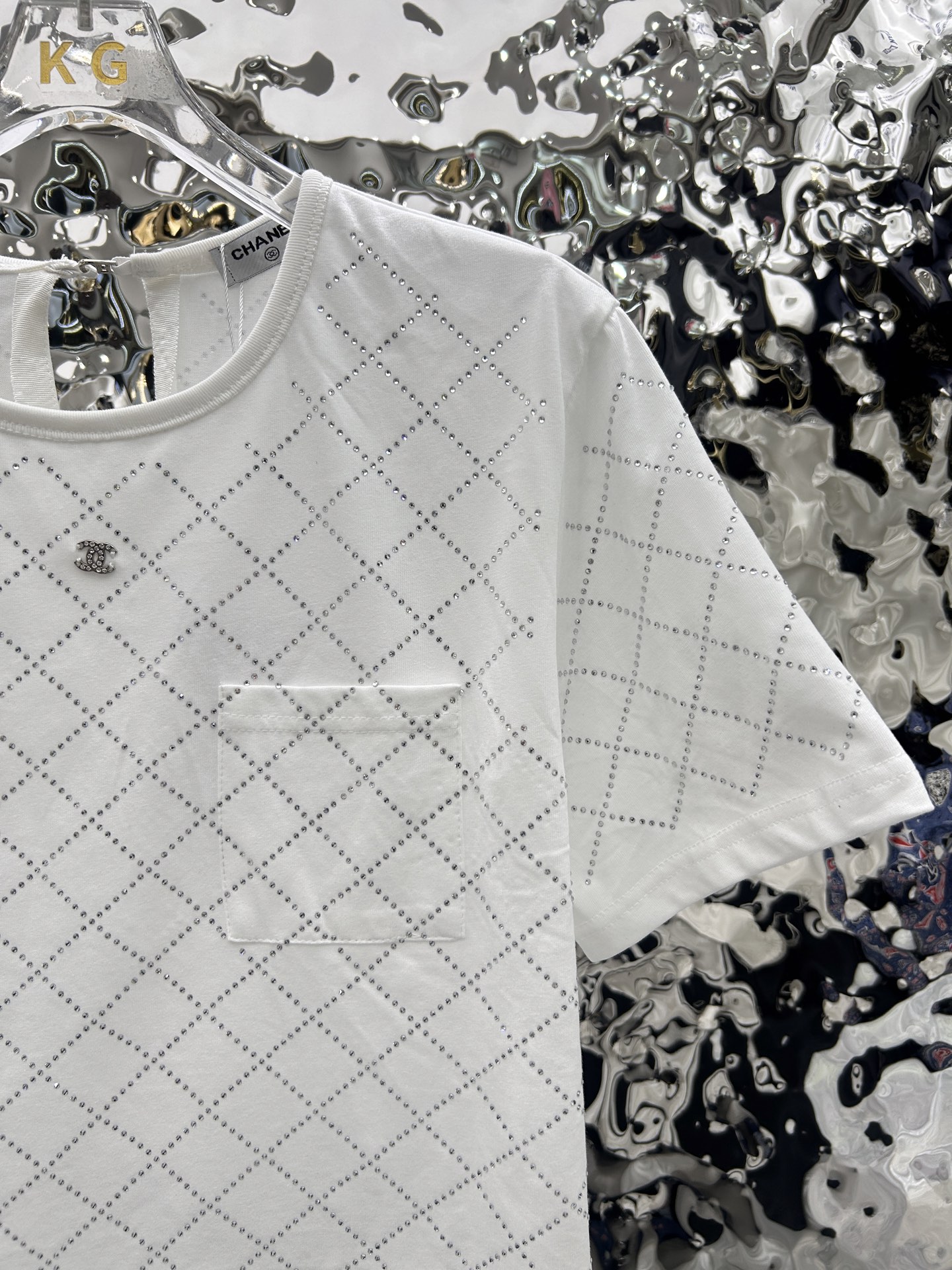 C style Rhinestone design T-shirt