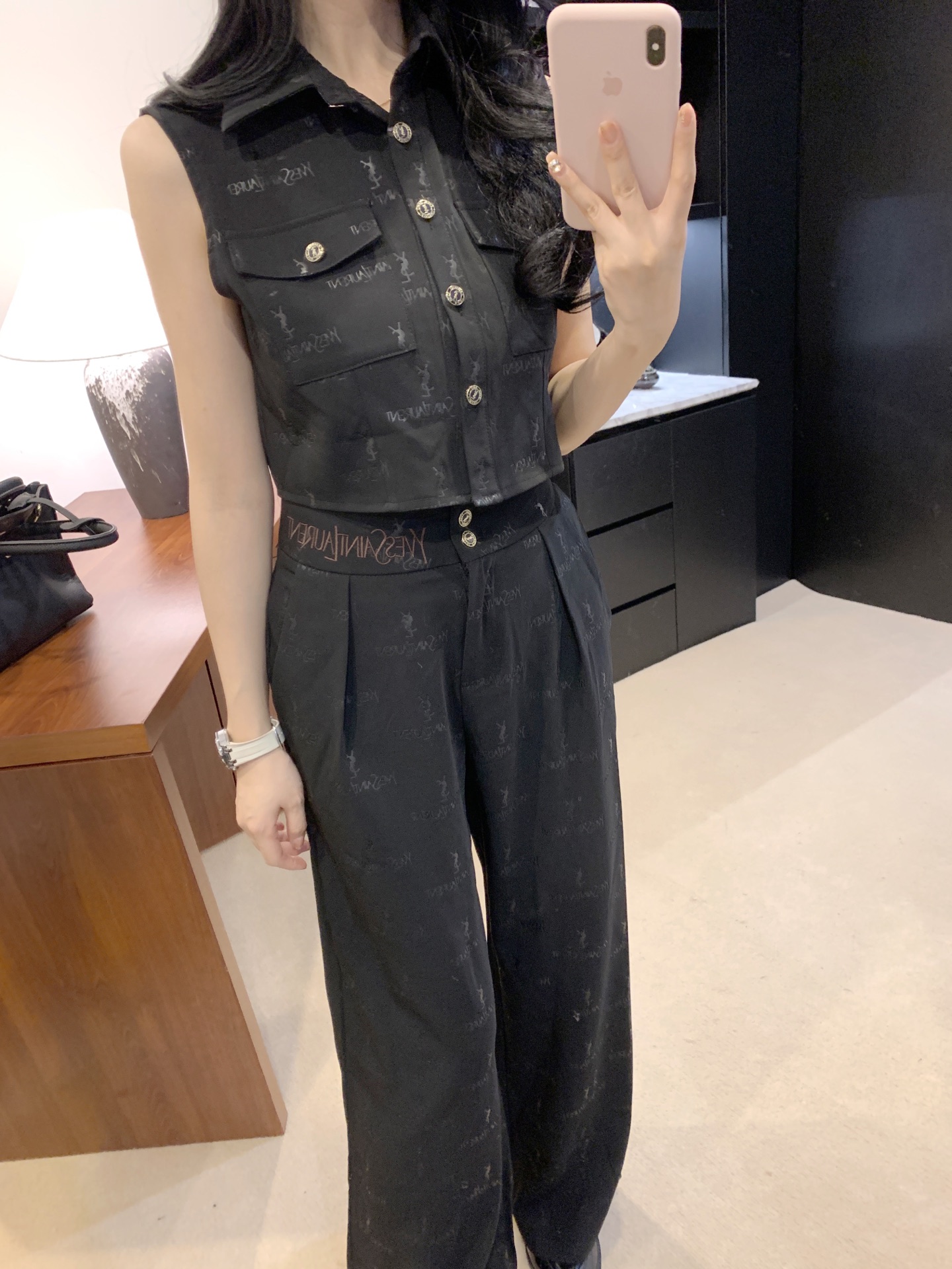Y style Embroidered vest set