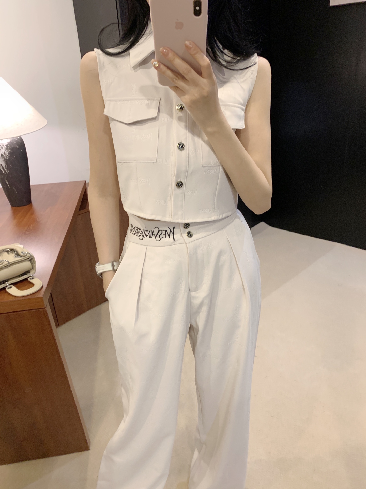 Y style Embroidered vest set
