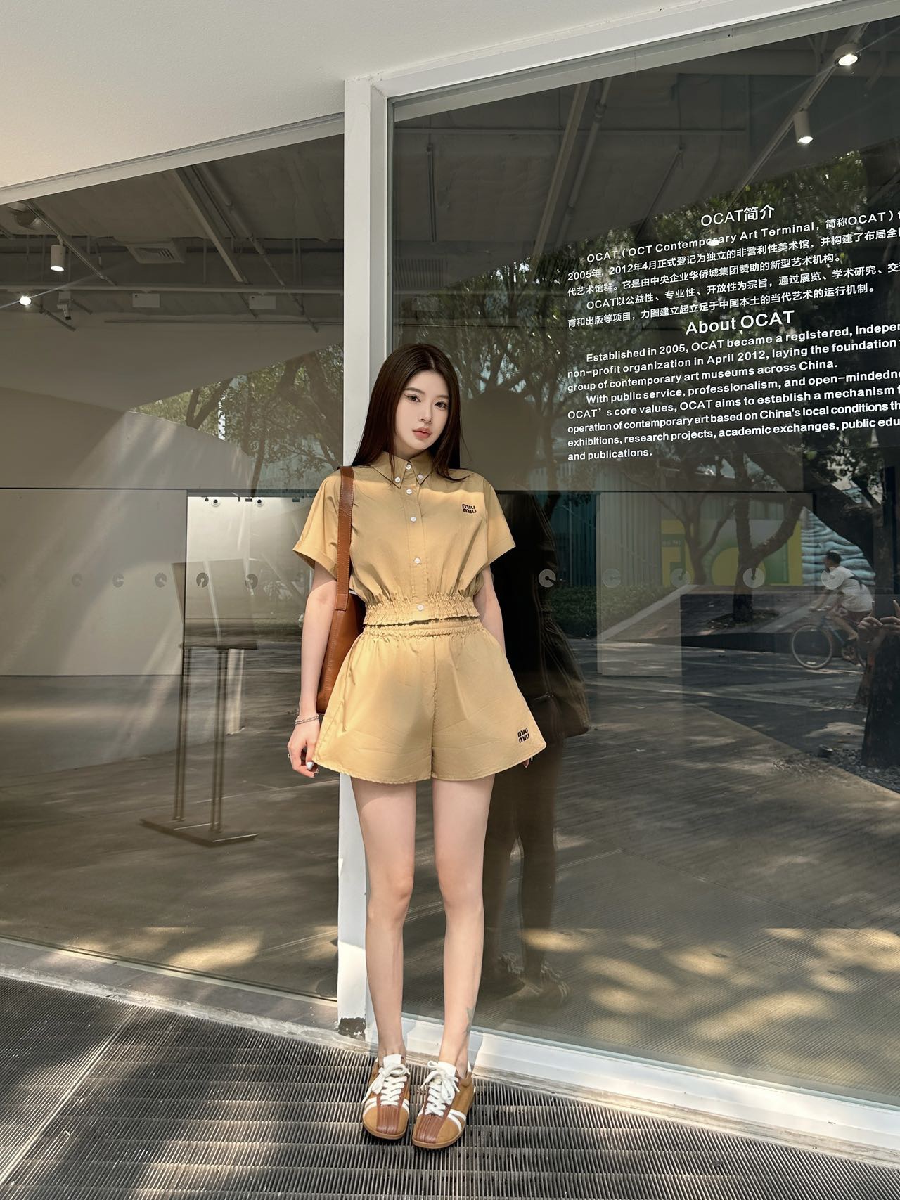 M style Short-sleeved shirt and shorts set