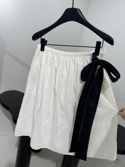 M style Cotton and silk blend jacquard skirt