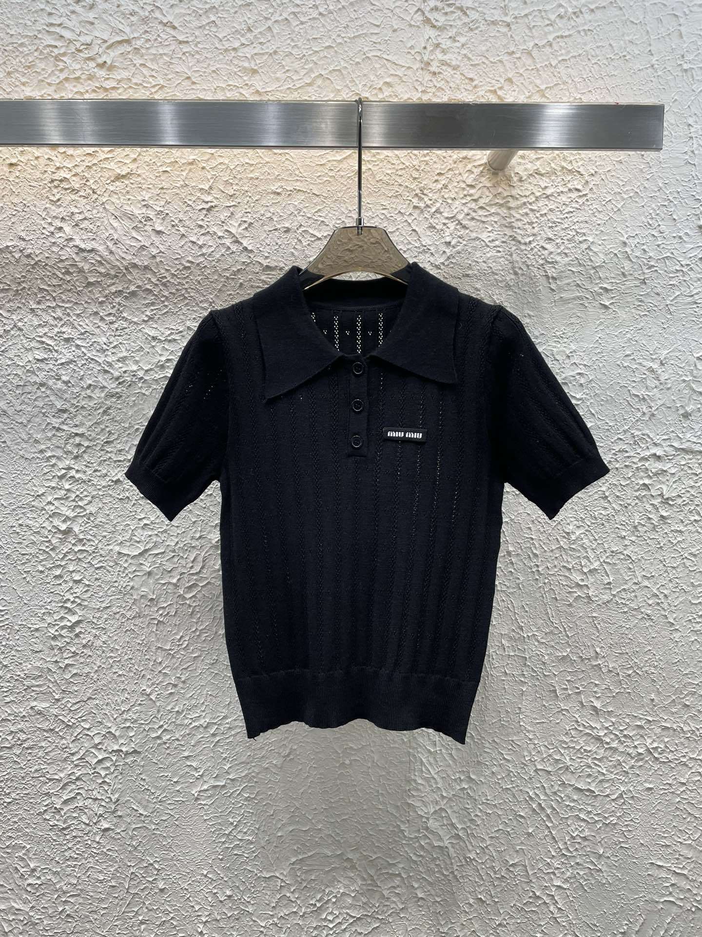 M style Lapel knitted short sleeves