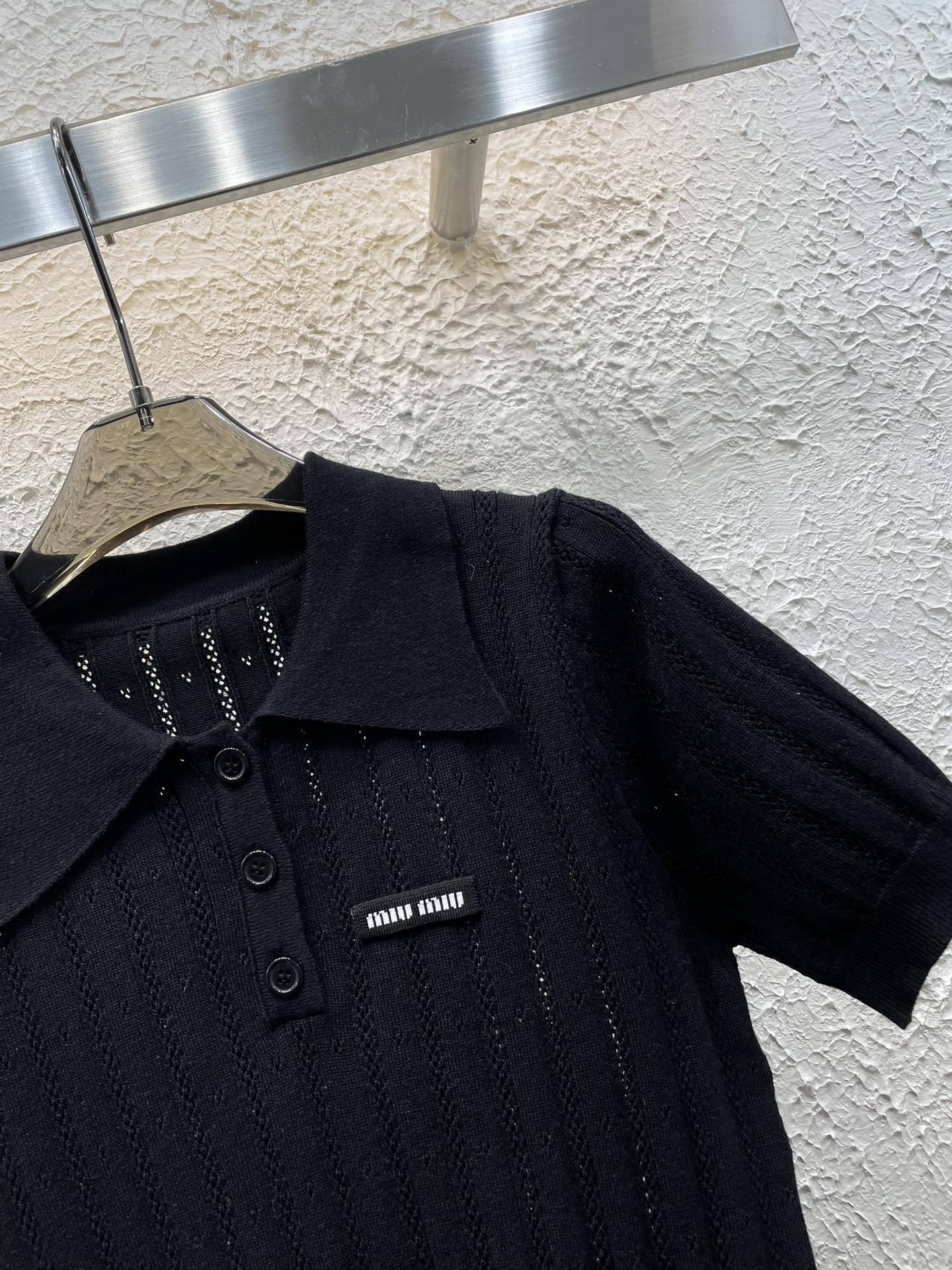 M style Lapel knitted short sleeves