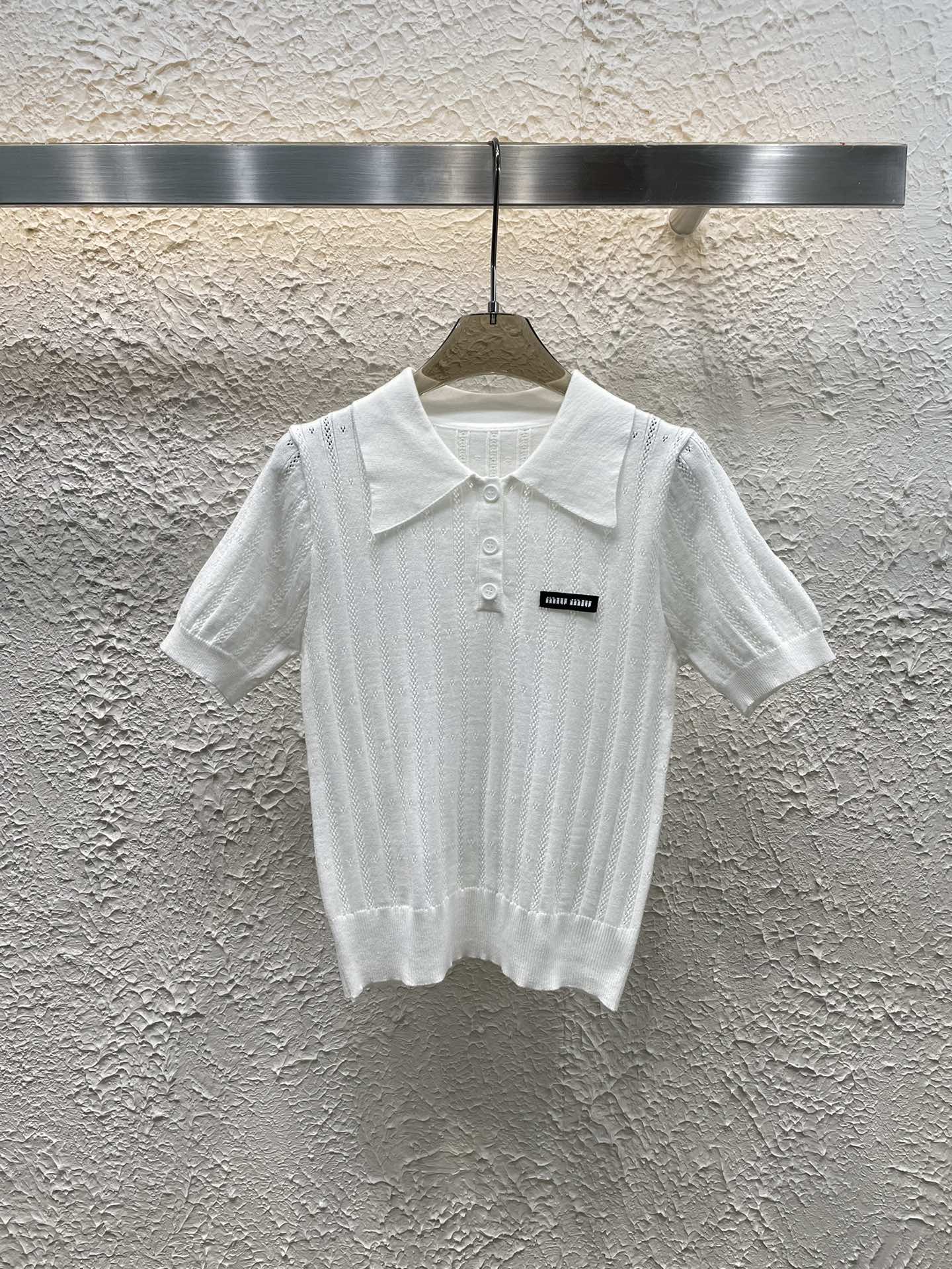 M style Lapel knitted short sleeves