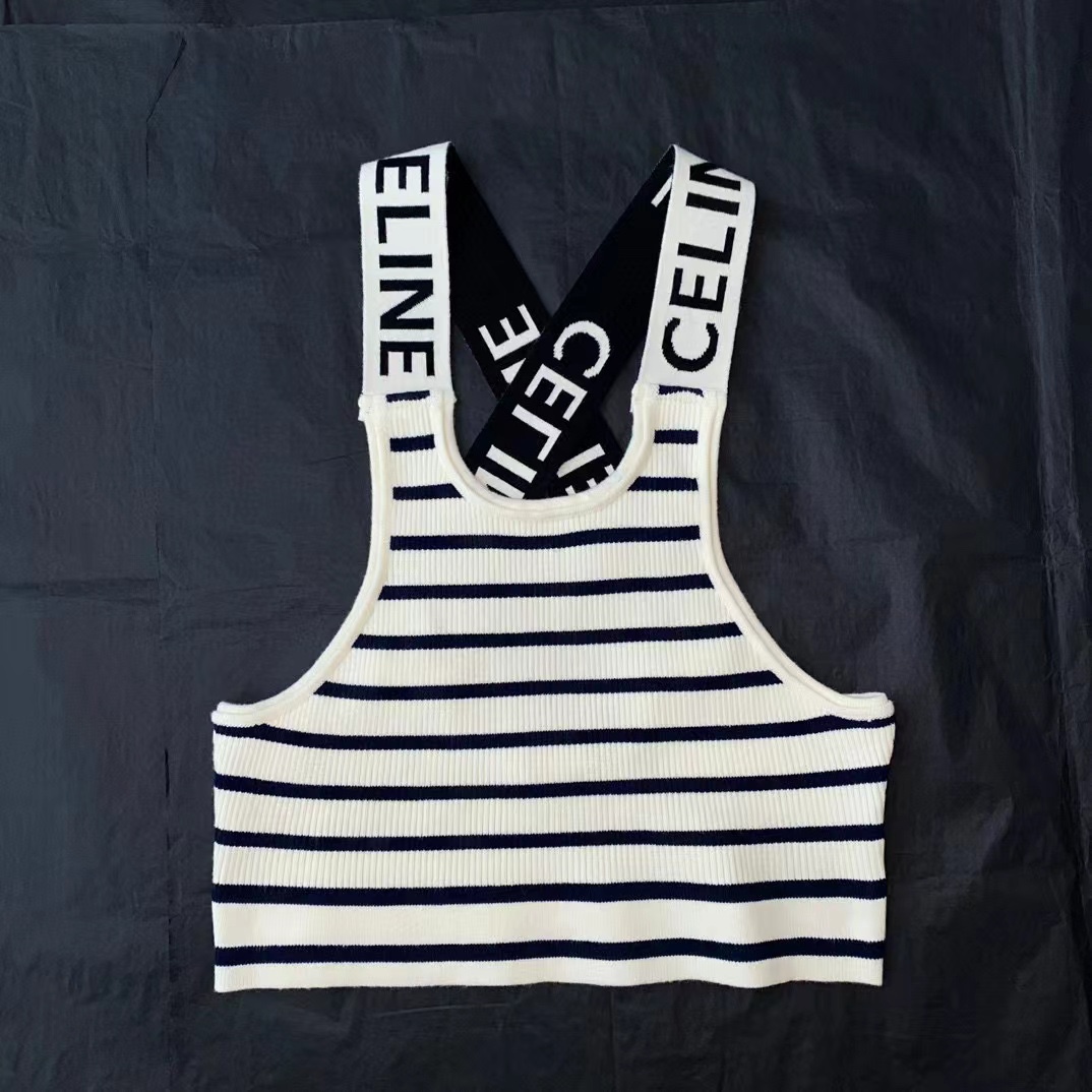 C style Striped cross vest