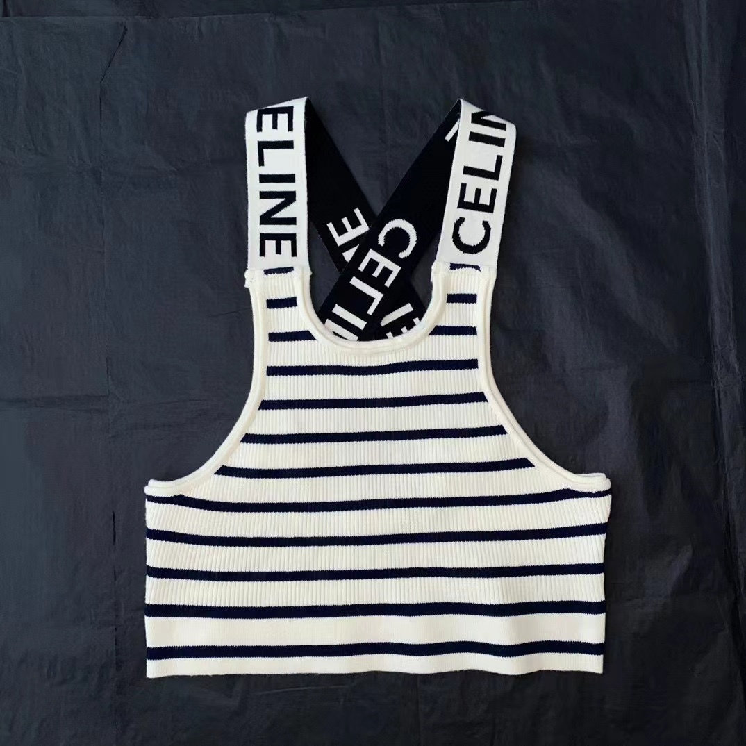 C style Striped cross vest