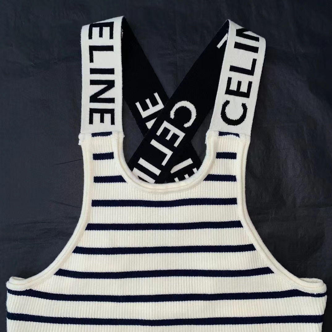 C style Striped cross vest