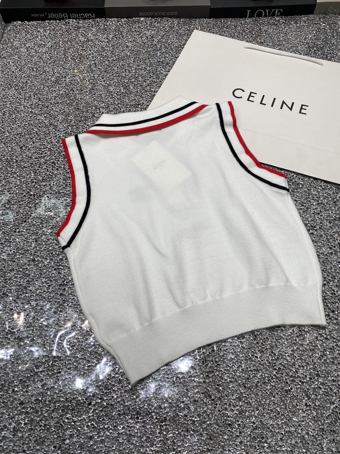 C style Polo collar vest pleated skirt knitted two-piece suit