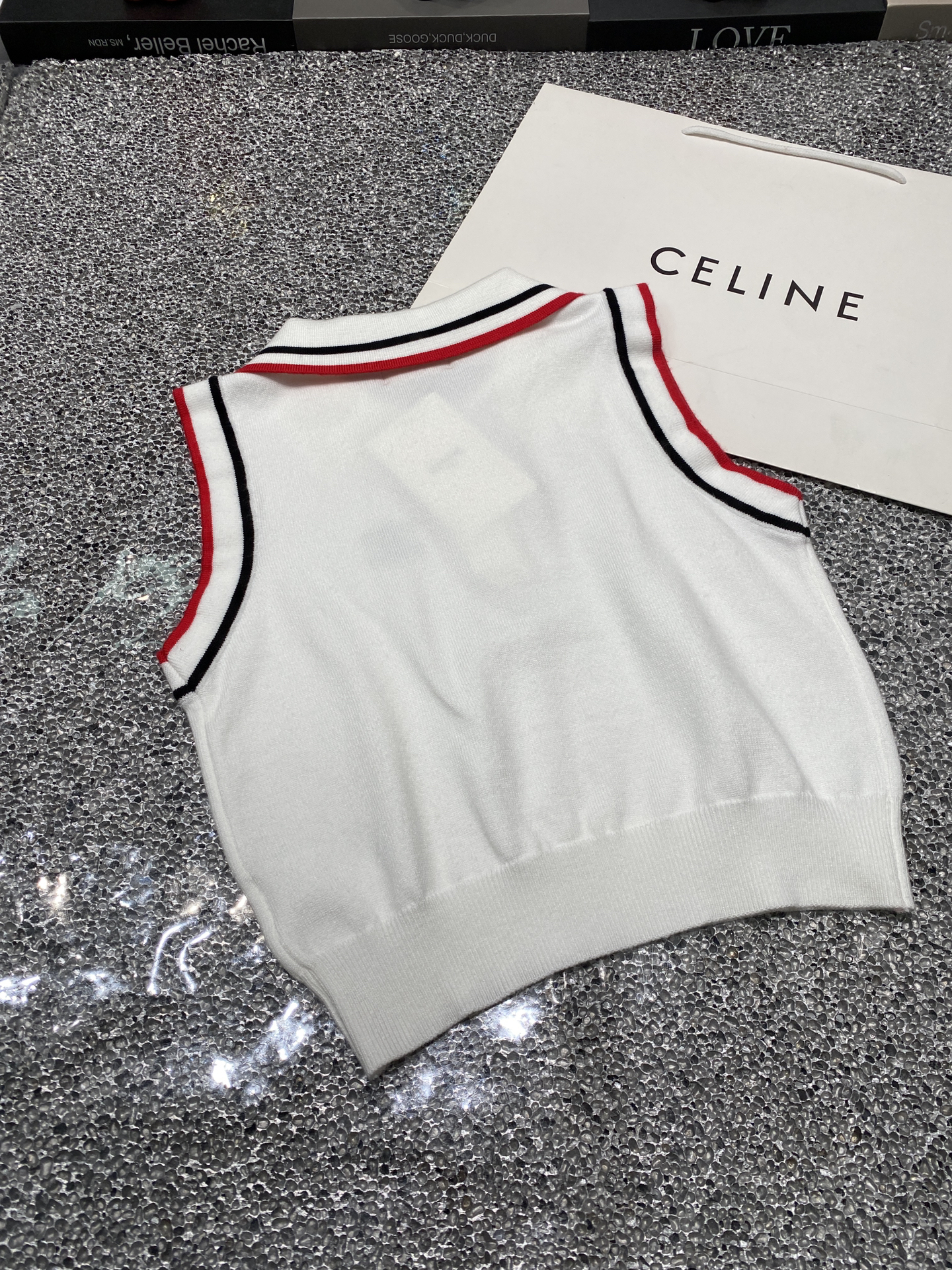 C style Polo collar vest pleated skirt knitted two-piece suit