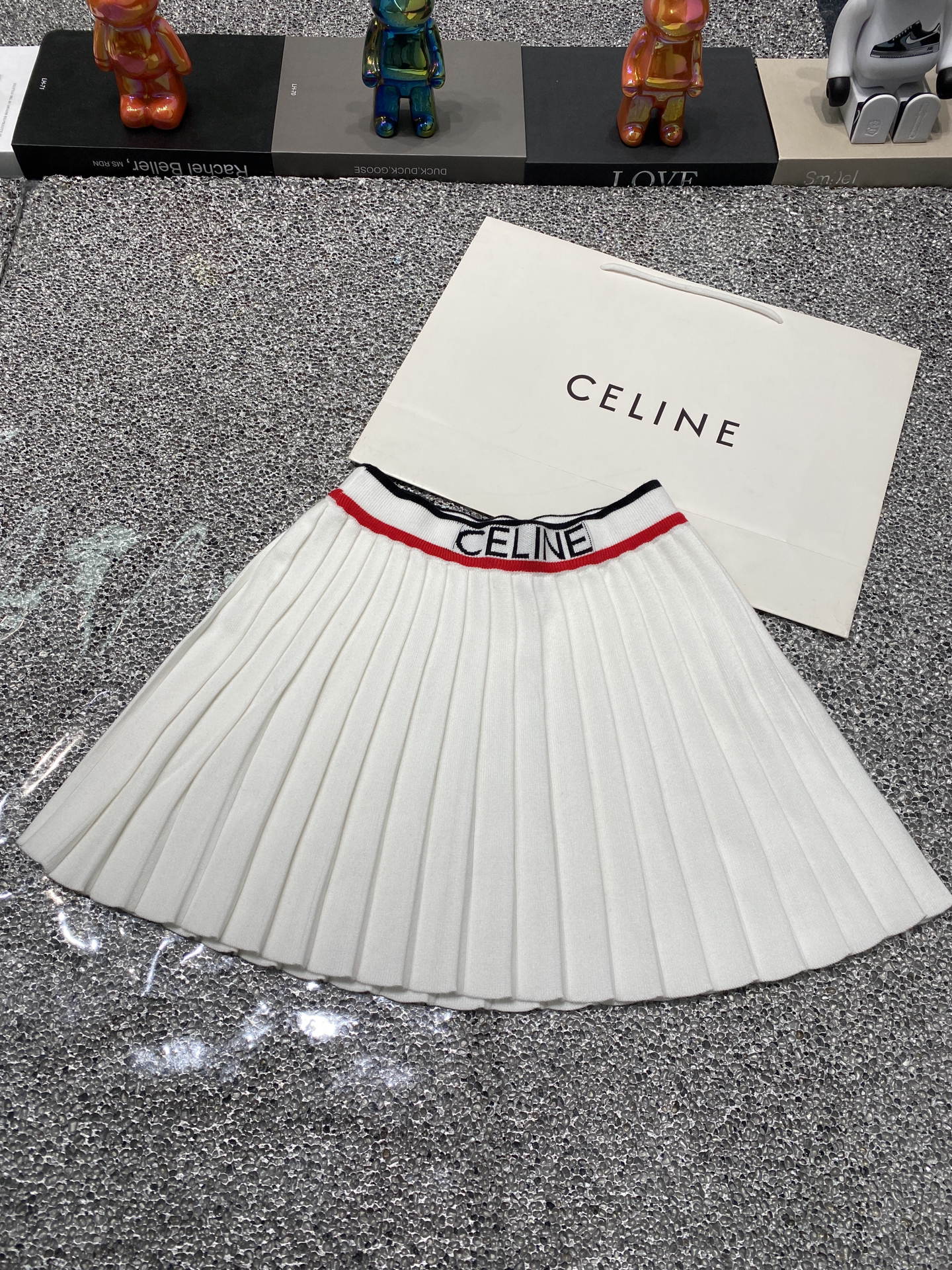 C style Polo collar vest pleated skirt knitted two-piece suit