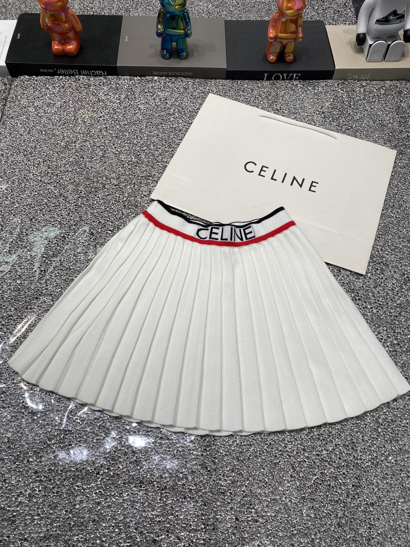 C style Polo collar vest pleated skirt knitted two-piece suit