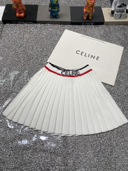 C style Polo collar vest pleated skirt knitted two-piece suit