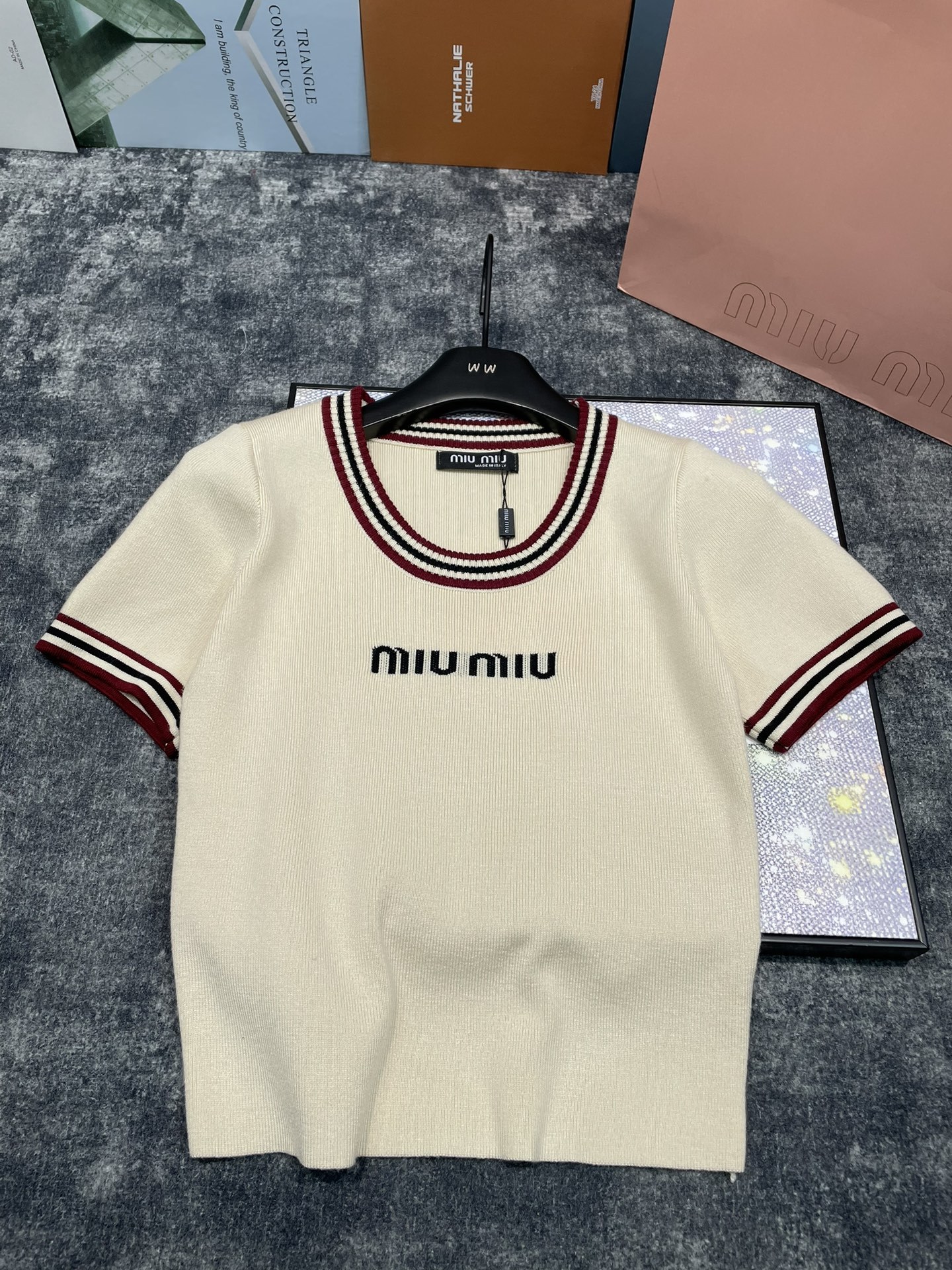 M style Polo collar knit two-piece suit