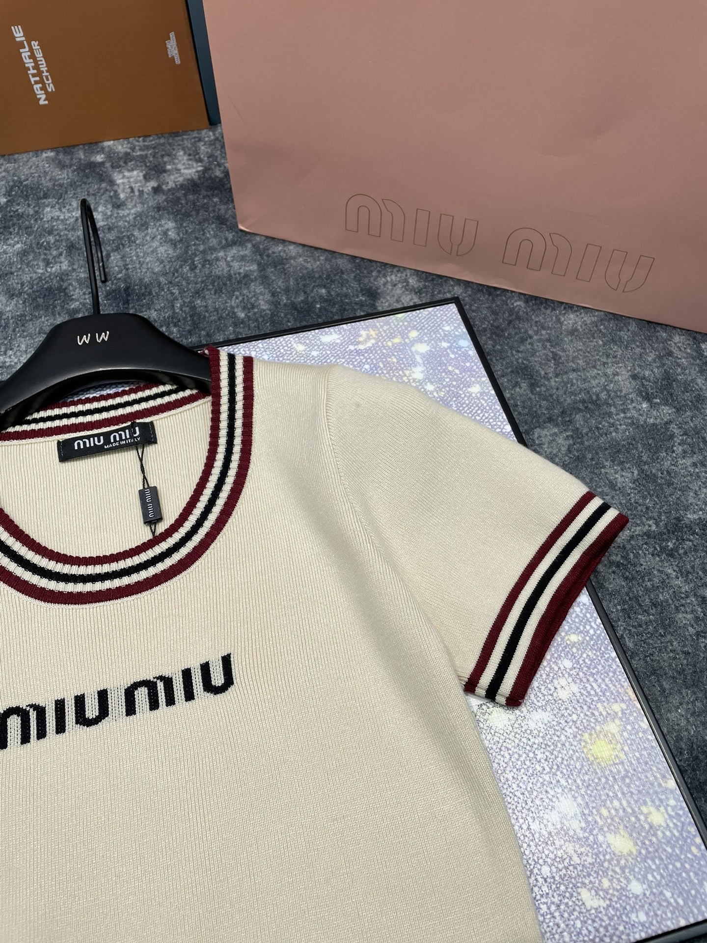 M style Polo collar knit two-piece suit