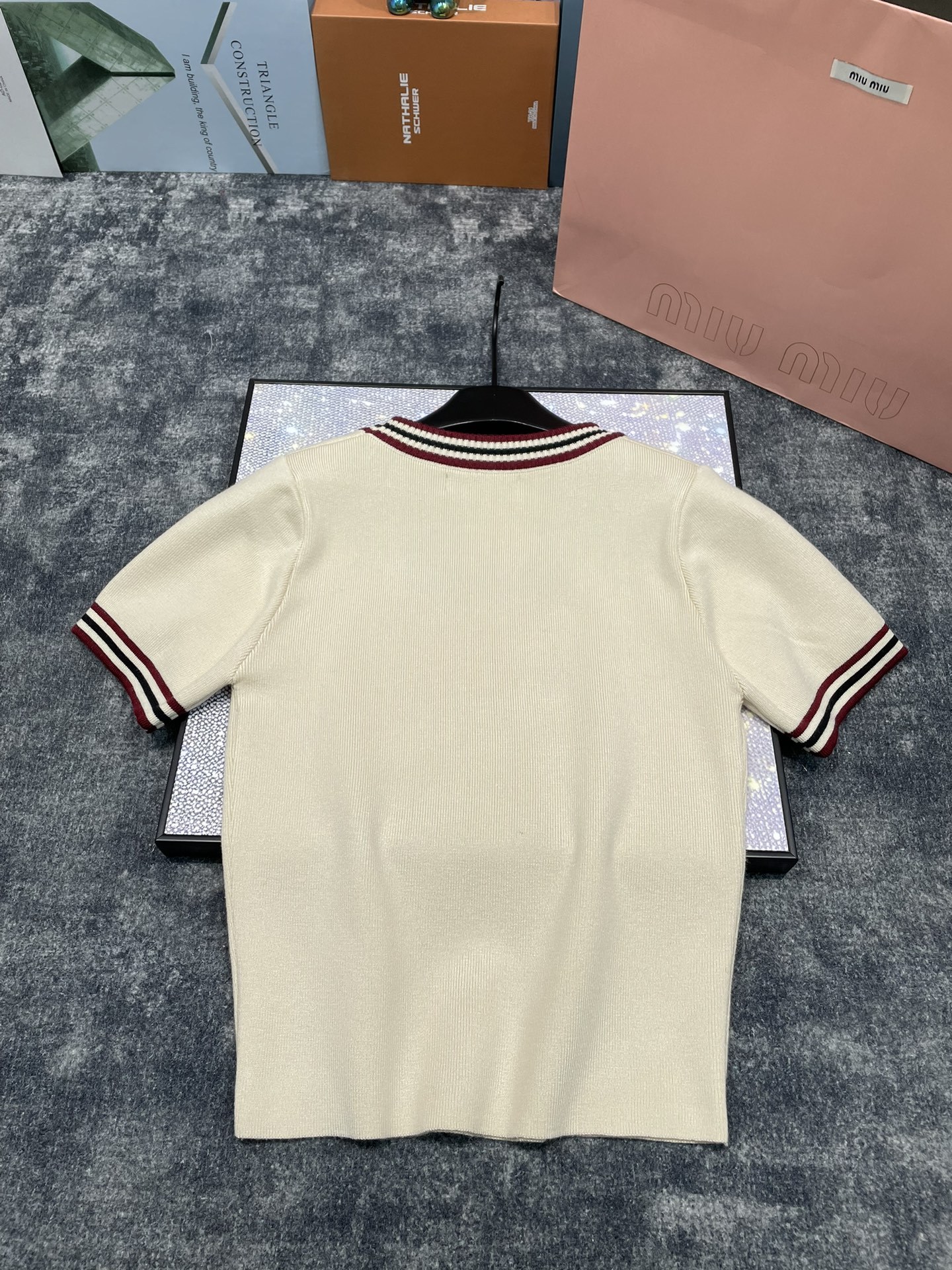 M style Polo collar knit two-piece suit