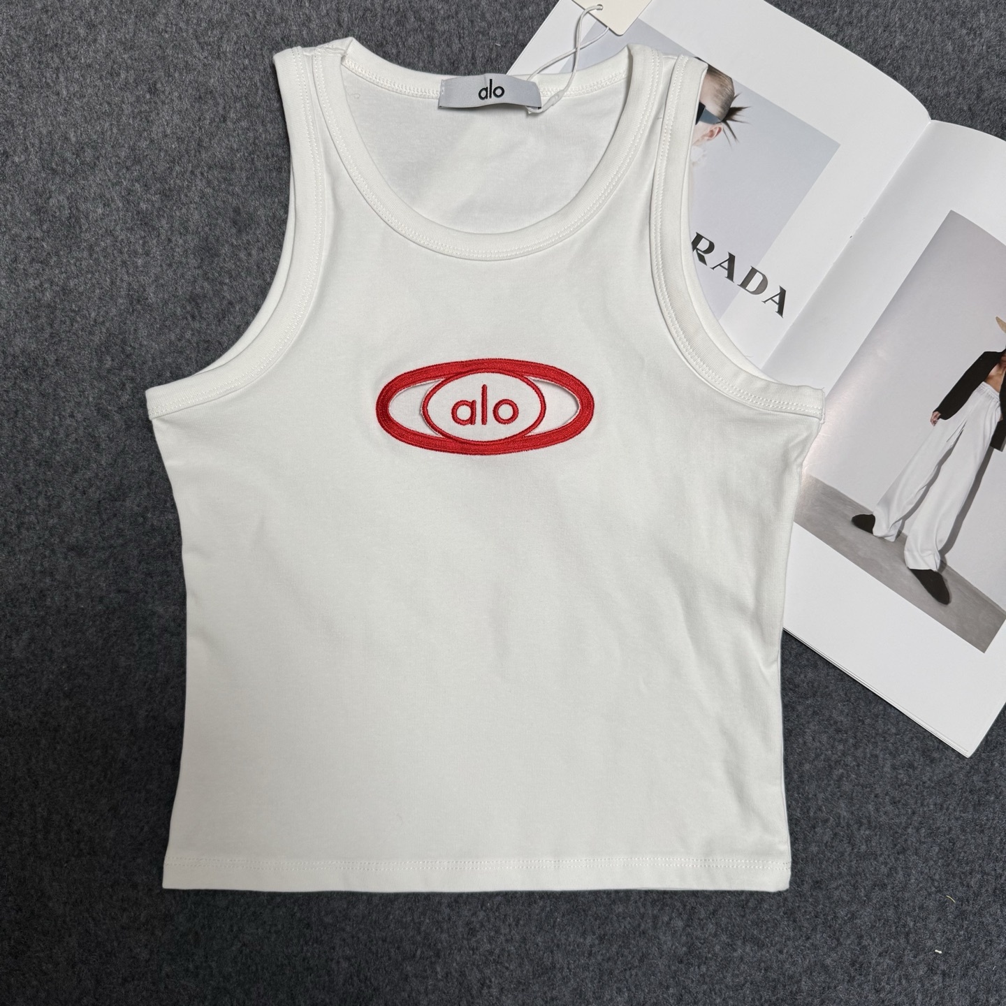 A style Embroidered Letters Hollow Waist Vest