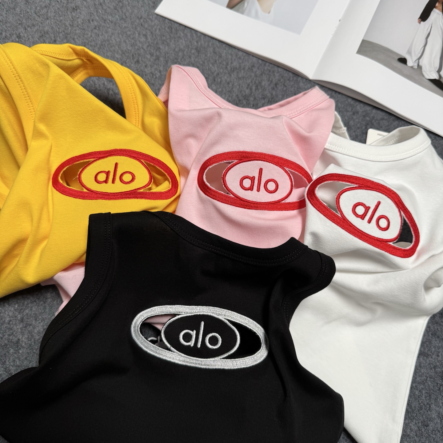 A style Embroidered Letters Hollow Waist Vest