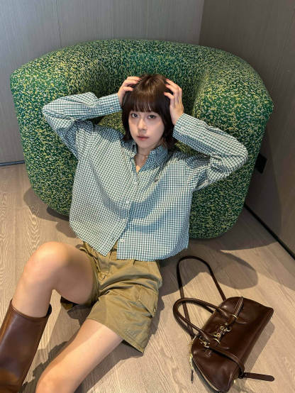 M style Logo Check Shirt