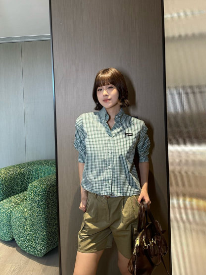 M style Logo Check Shirt