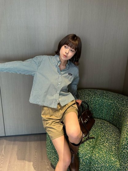 M style Logo Check Shirt