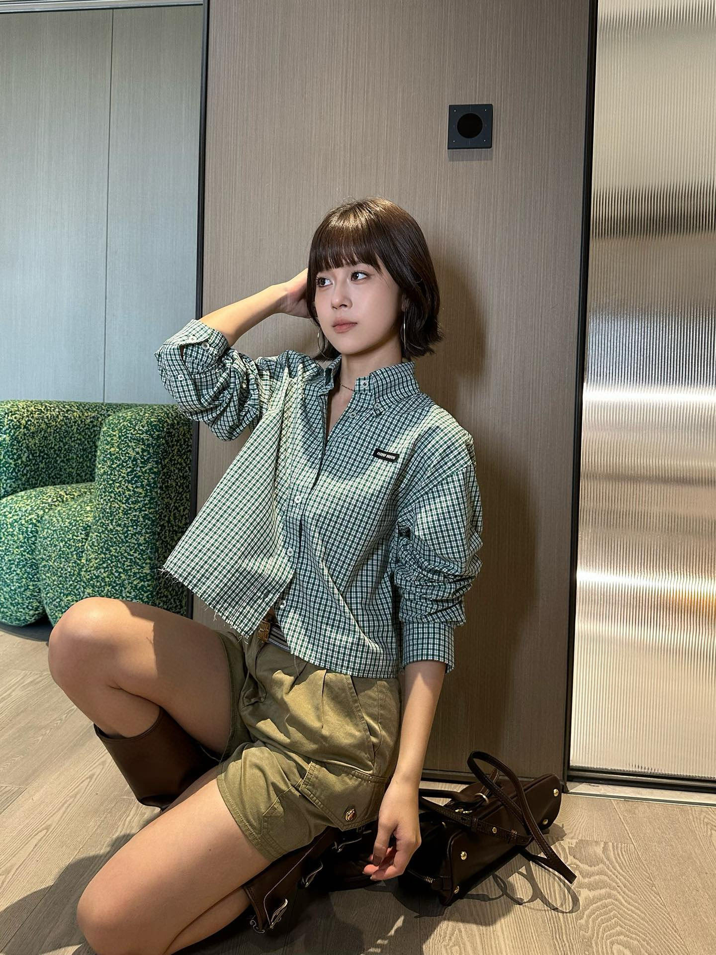 M style Logo Check Shirt