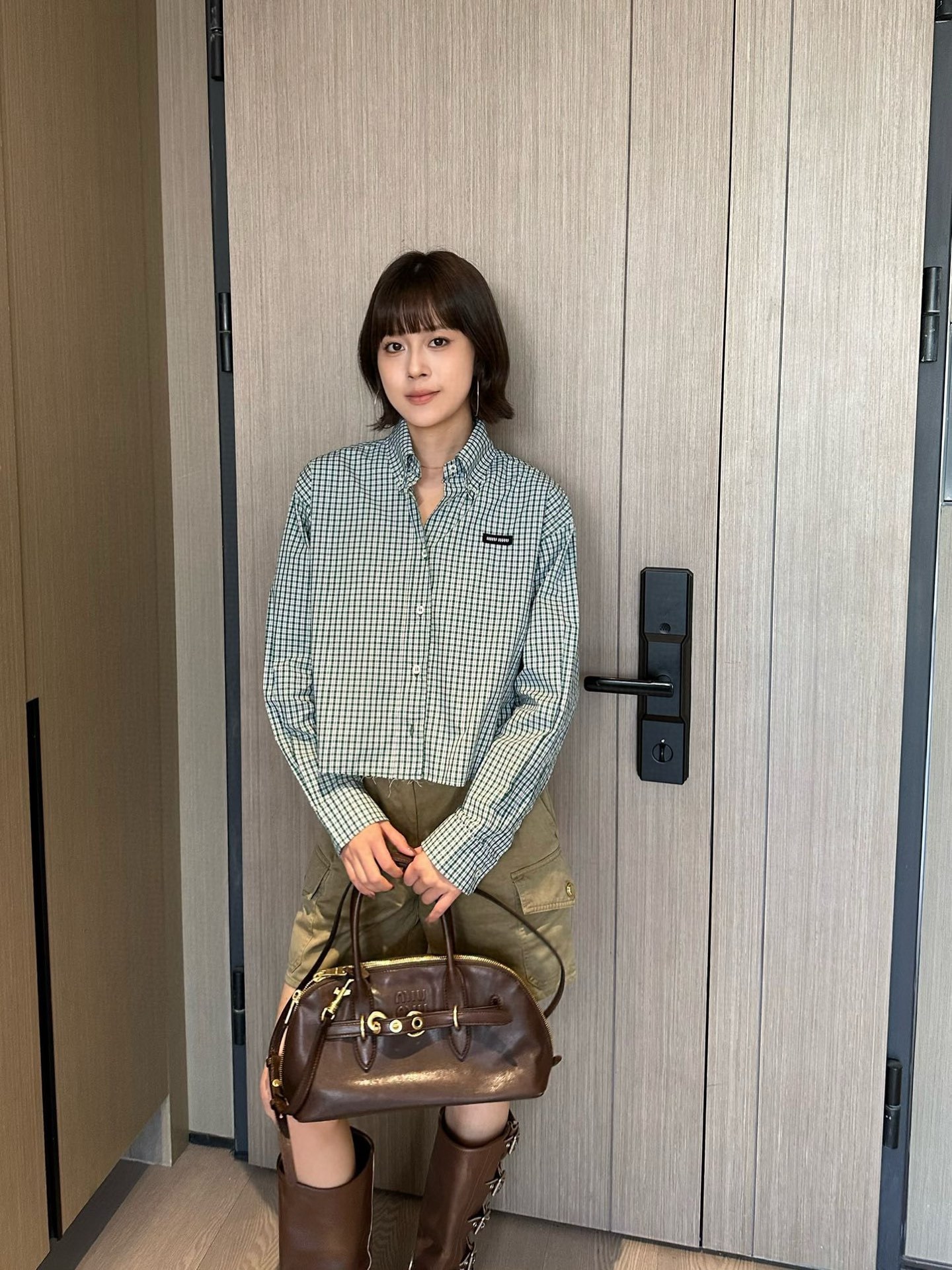 M style Logo Check Shirt