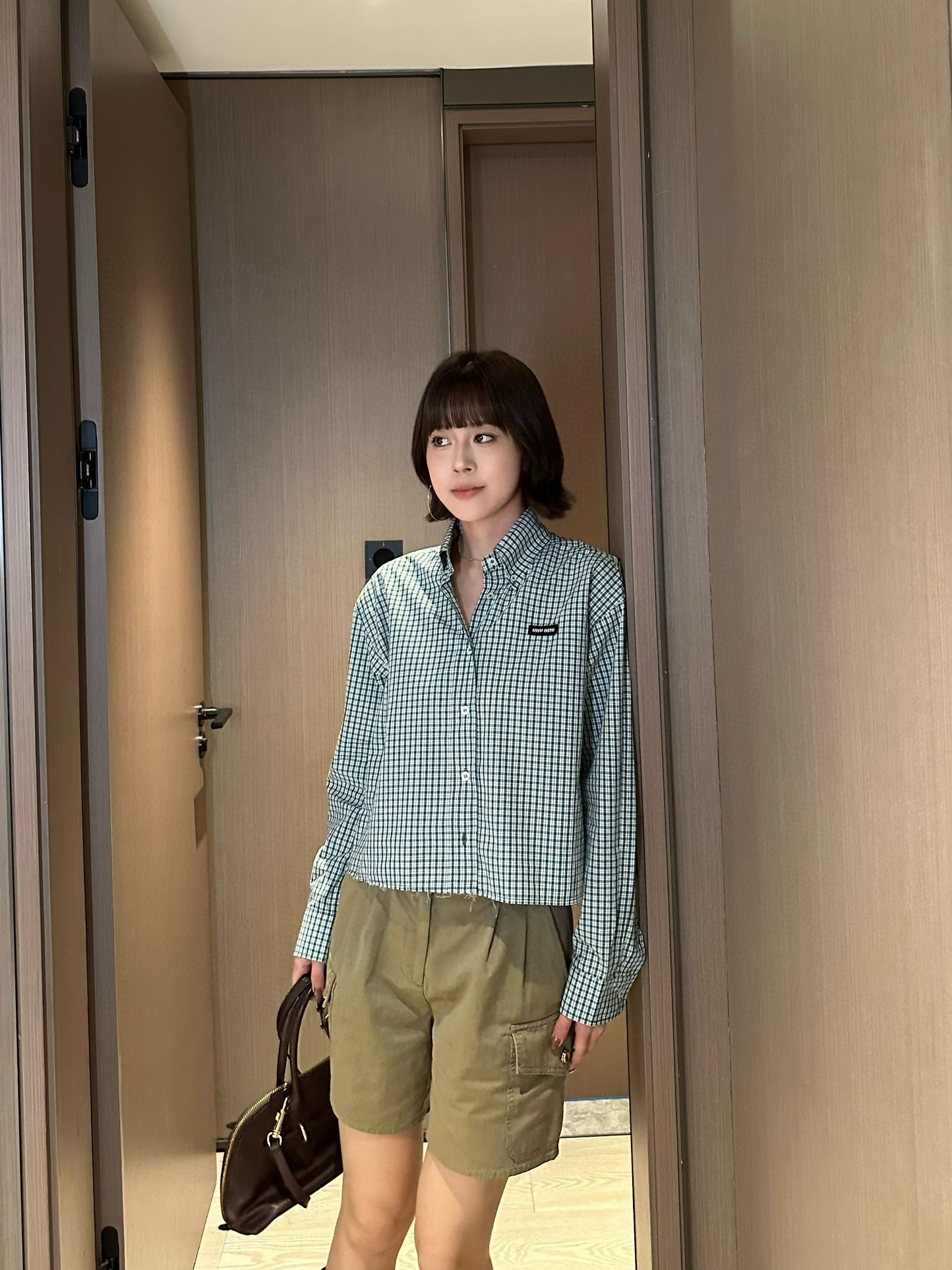 M style Logo Check Shirt