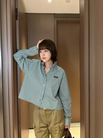 M style Logo Check Shirt