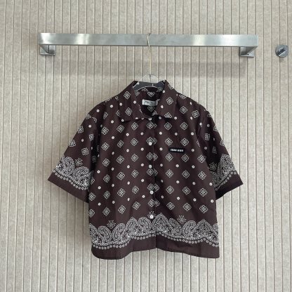 M style Hawaiian holiday style Cuban short-sleeved shirt