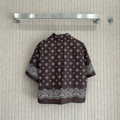 M style Hawaiian holiday style Cuban short-sleeved shirt