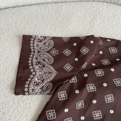 M style Hawaiian holiday style Cuban short-sleeved shirt