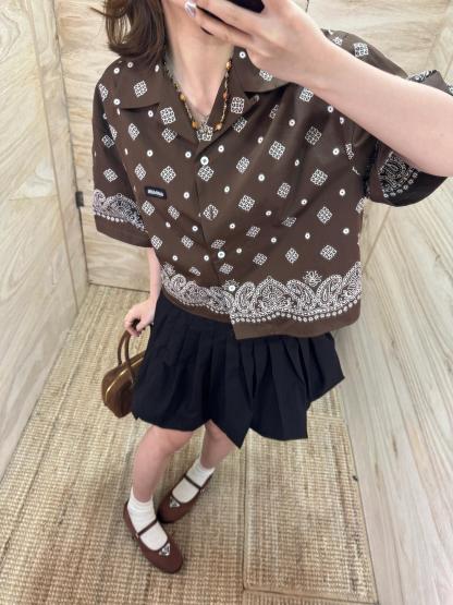 M style Hawaiian holiday style Cuban short-sleeved shirt