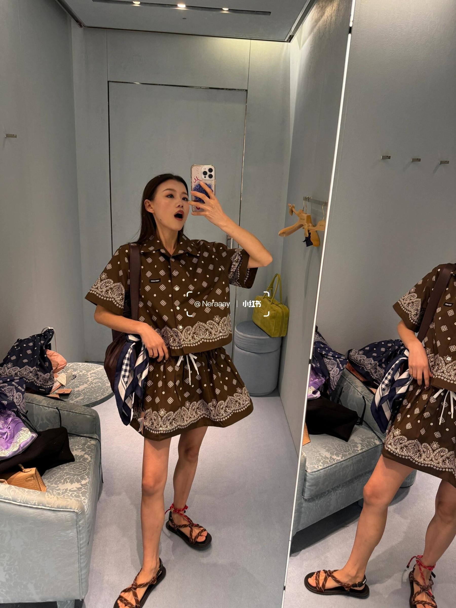 M style Hawaiian holiday style Cuban short-sleeved shirt