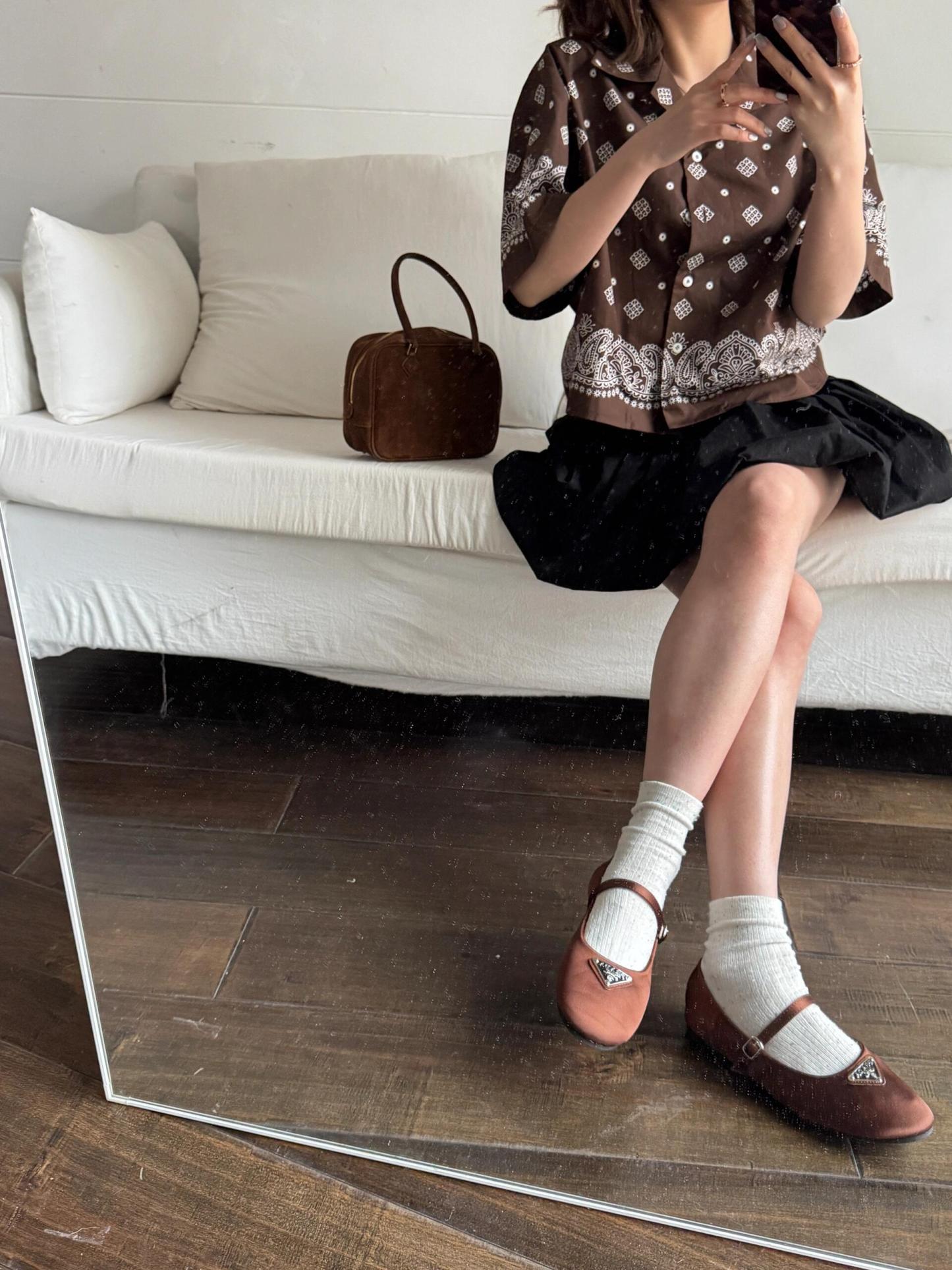 M style Hawaiian holiday style Cuban short-sleeved shirt