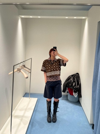 M style Hawaiian holiday style Cuban short-sleeved shirt