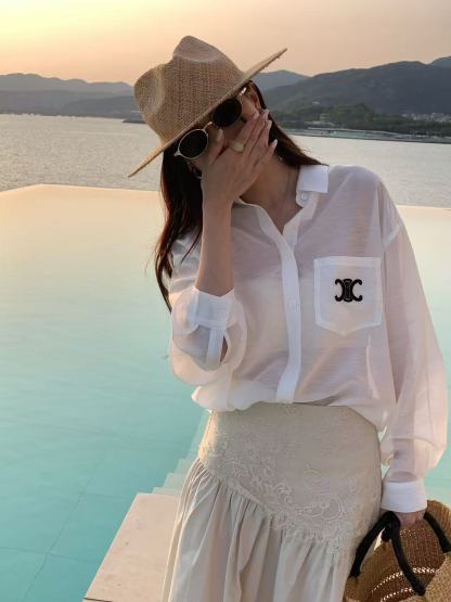 C style Embroidered sun protection shirt