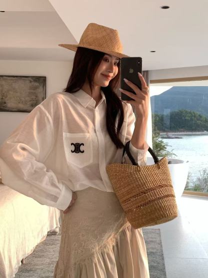 C style Embroidered sun protection shirt