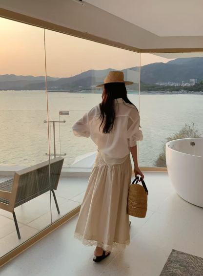 C style Embroidered sun protection shirt