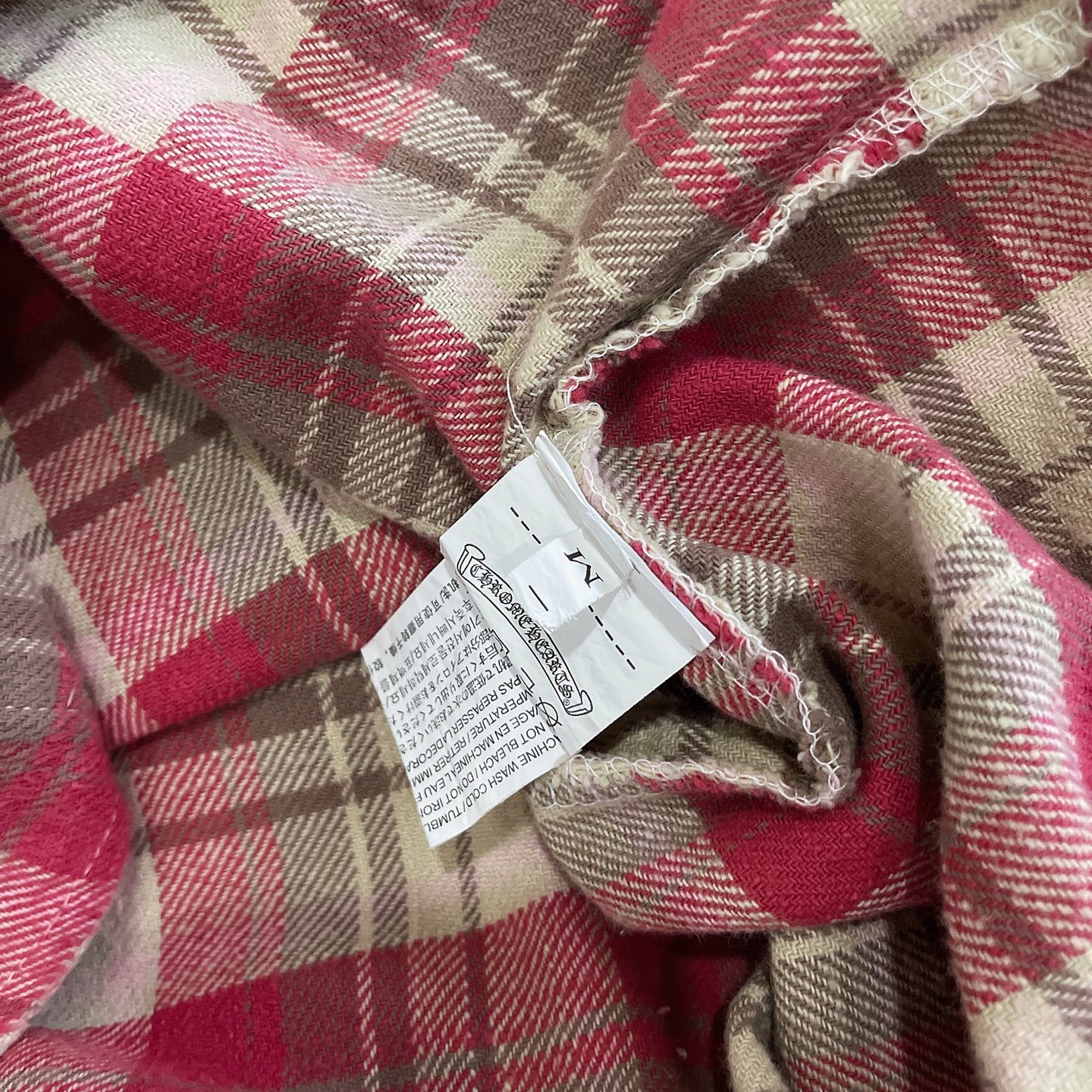 C style Brushed Cross Leather Label Shirt