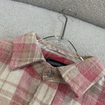 C style Brushed Cross Leather Label Shirt