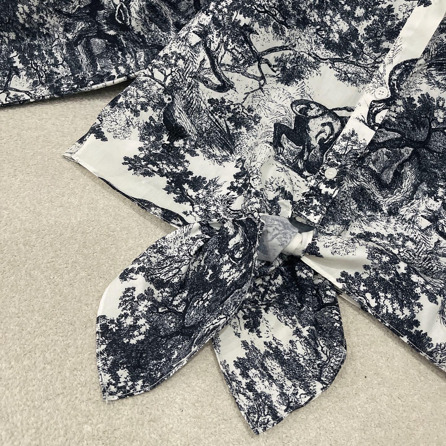 D style Reactive Print Knot Shirt