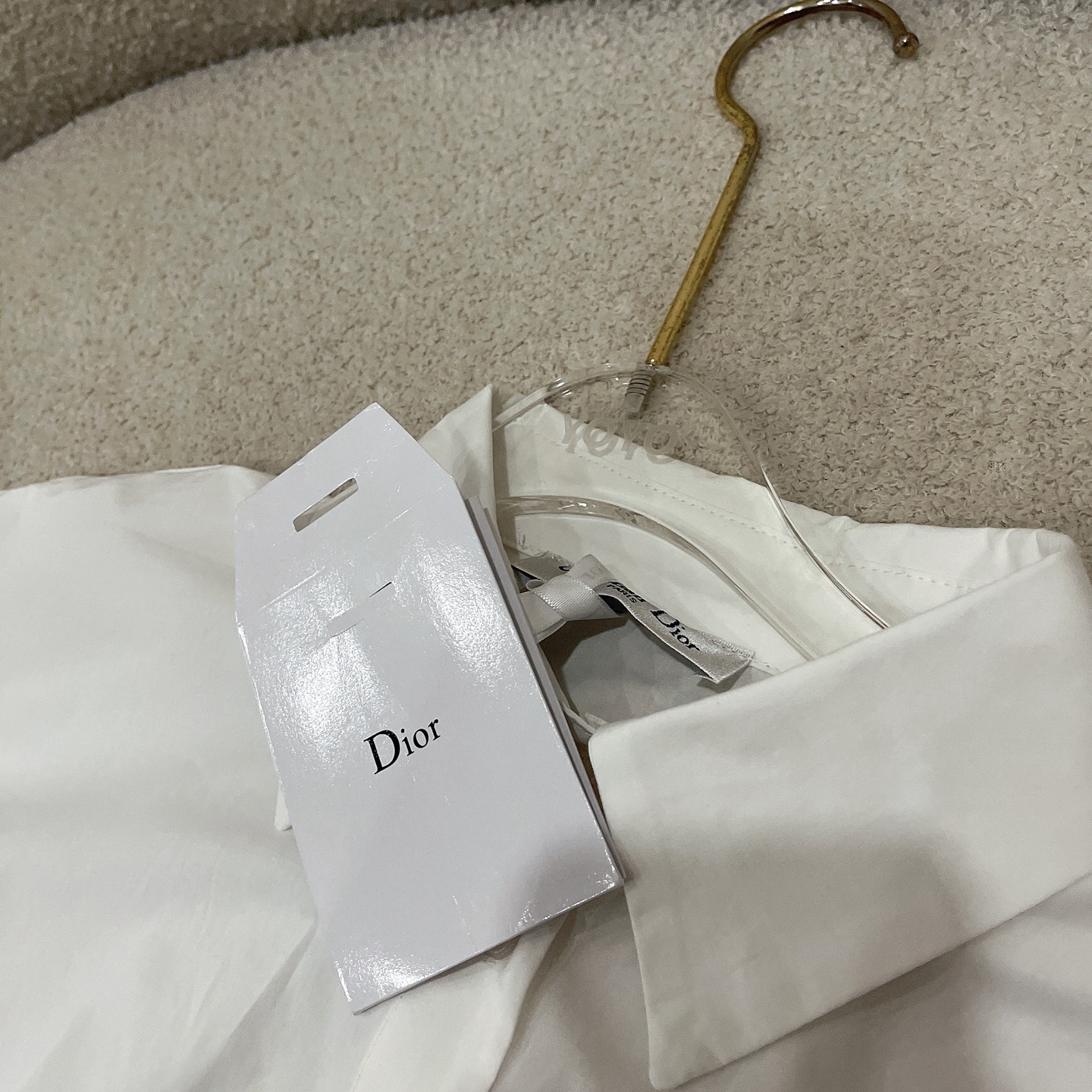 D style Short-sleeved pearl button shirt