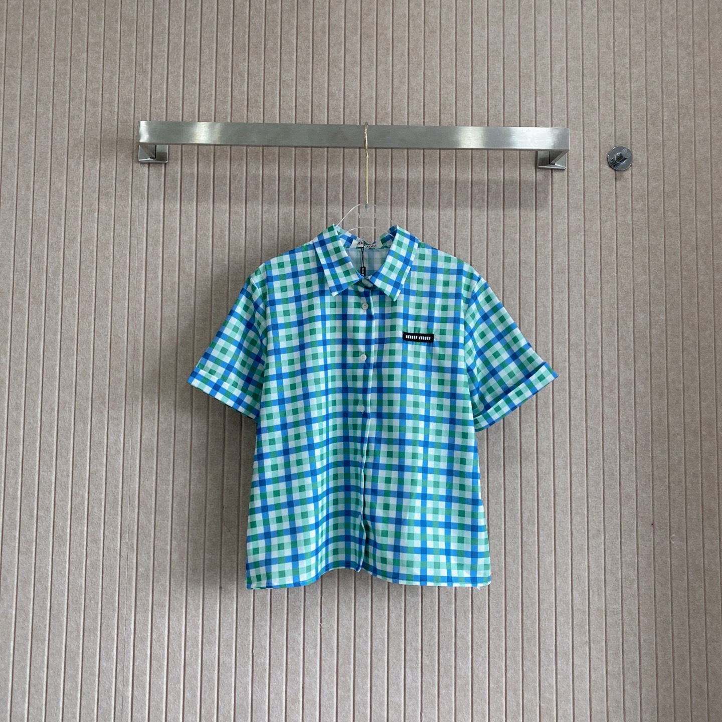 M style Check short-sleeved shirt