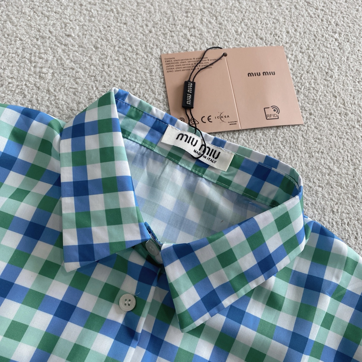 M style Check short-sleeved shirt