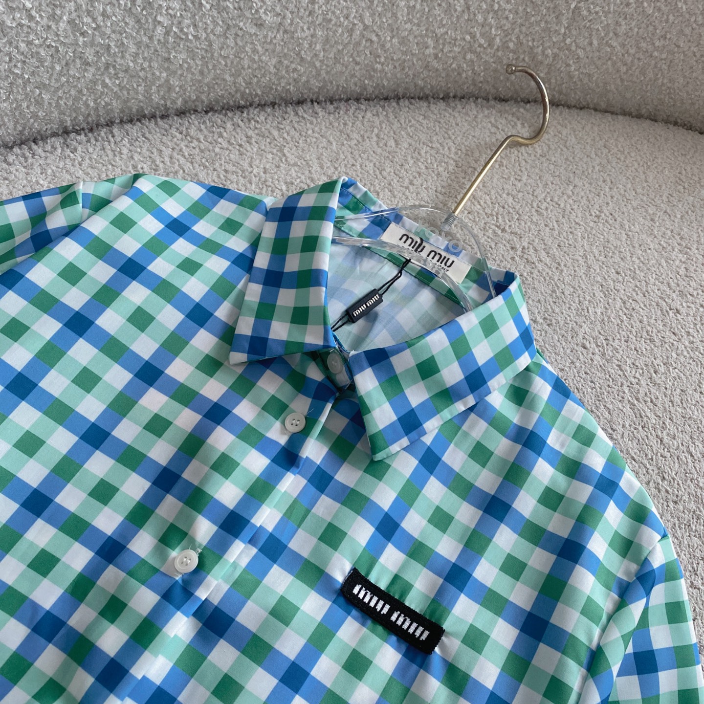 M style Check short-sleeved shirt